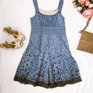 Anthropologie Floreat silk polka dot dress